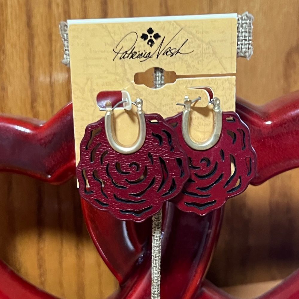 Patricia Nash Red Rose Earrings
